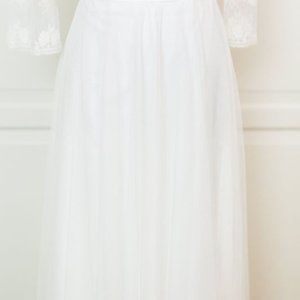 Dessy Collection by Vivian Diamond White tulle maxi bridal SKIRT size 2